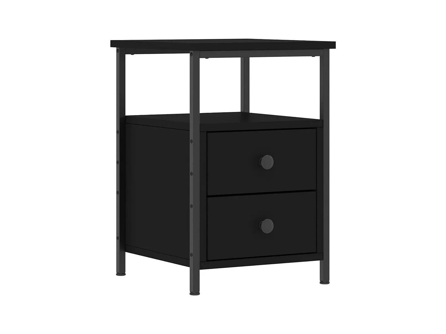 Winter Springs  Table de chevet noir 34x35,5x50 cm bois d’ingénierie