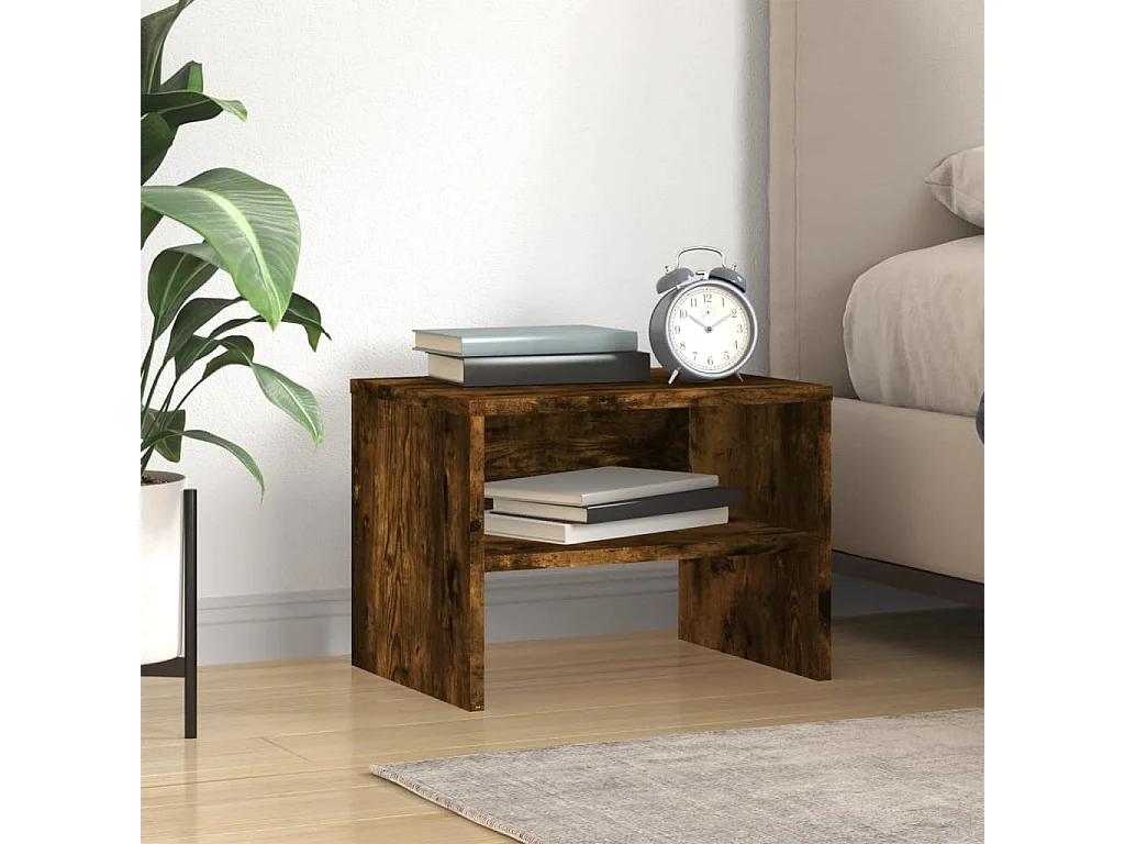 De Witt  Table de chevet Chêne fumé 40x30x30 cm Bois d'ingénierie