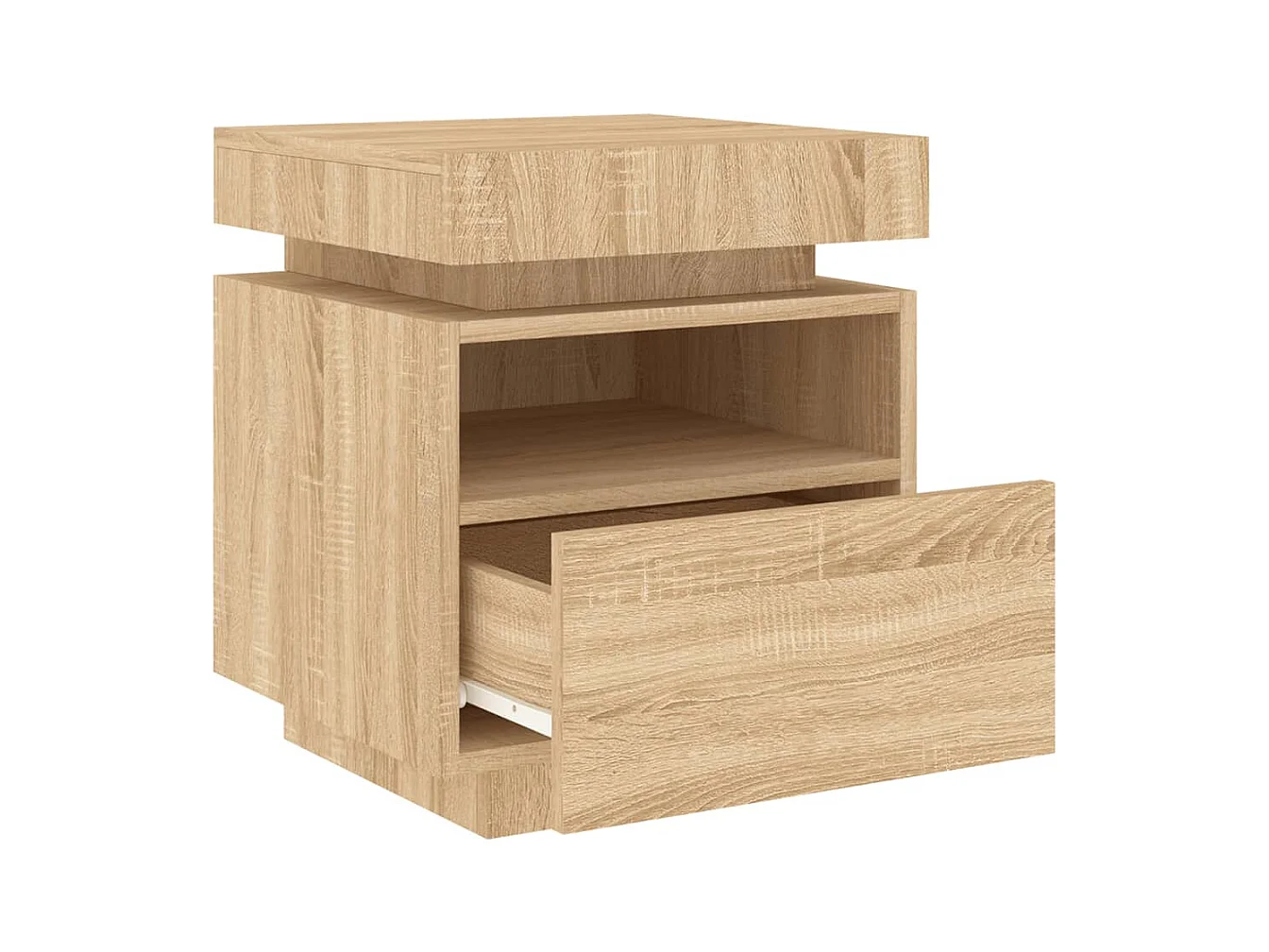 Josane  Armoire de chevet avec lumières LED chêne sonoma 40x39x48,5 cm