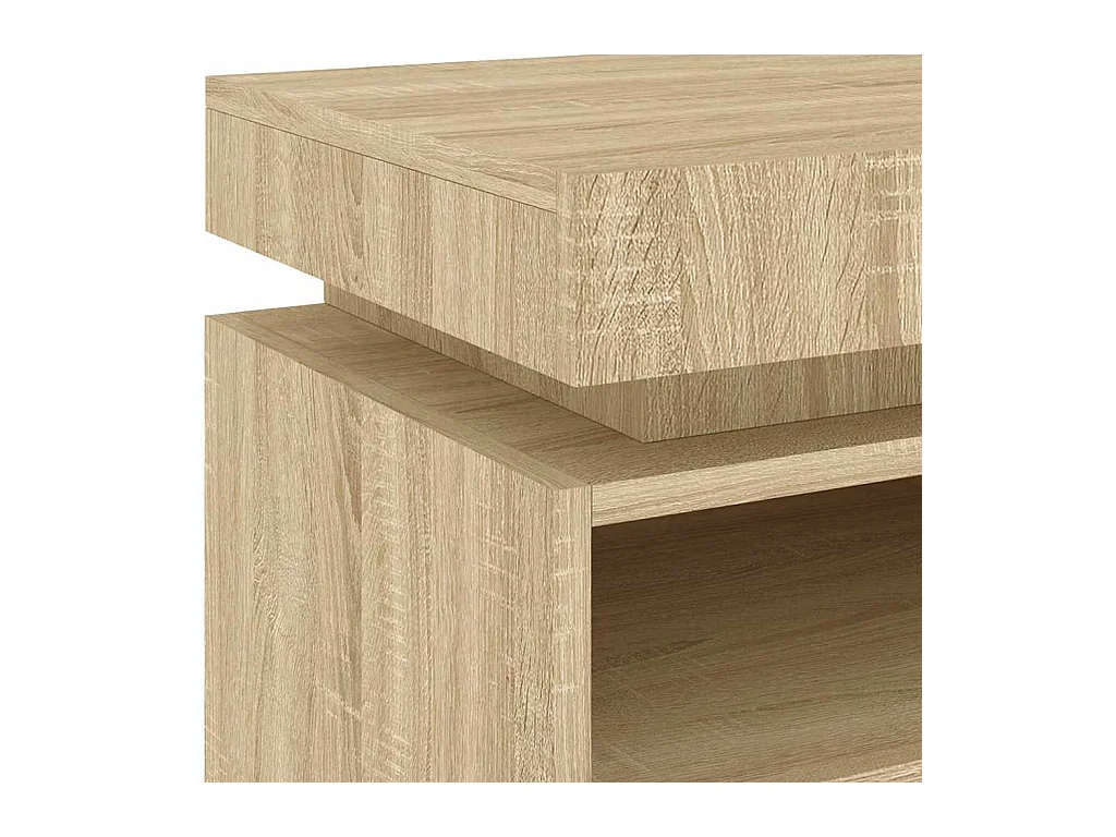 Josane  Armoire de chevet avec lumières LED chêne sonoma 40x39x48,5 cm