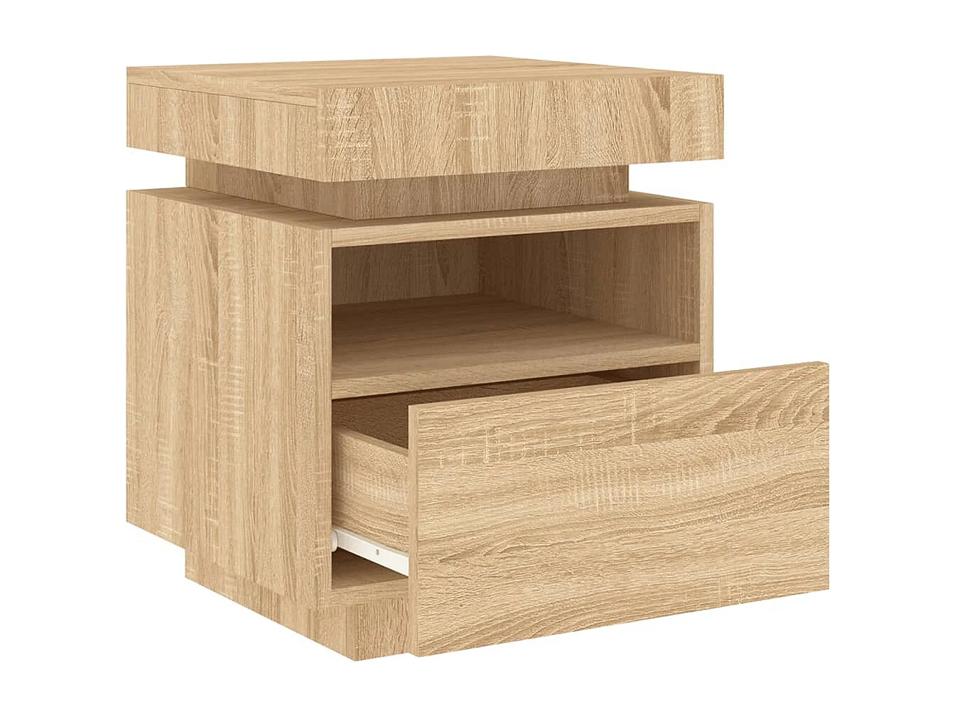 Josane  Armoire de chevet avec lumières LED chêne sonoma 40x39x48,5 cm