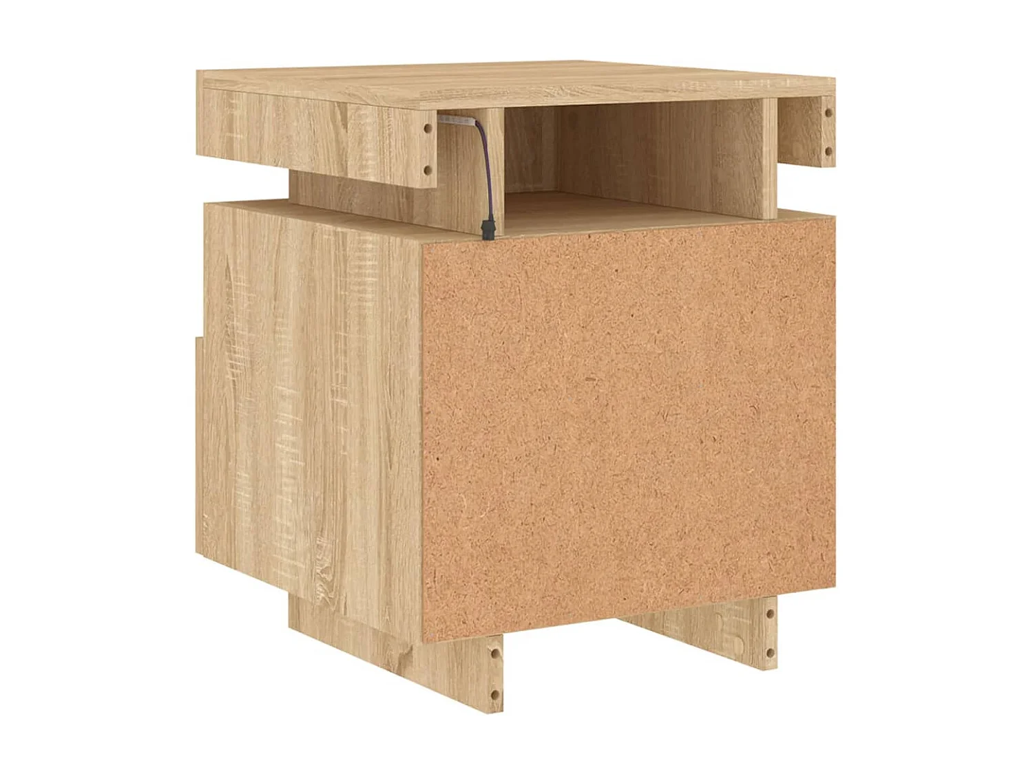 Josane  Armoire de chevet avec lumières LED chêne sonoma 40x39x48,5 cm