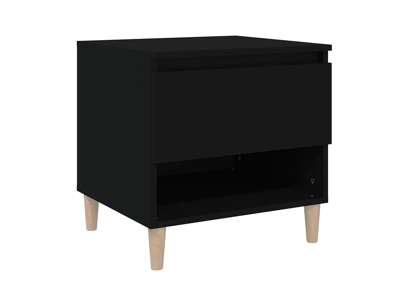 Galorn  Table de chevet Noir 50x46x50 cm Bois d’ingénierie