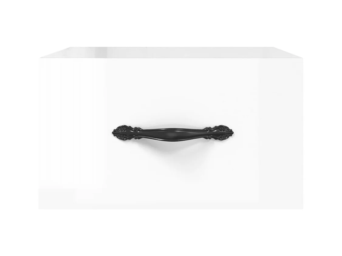 Carbon Hill  Tables de chevet murales 2 pcs blanc brillant 35x35x20 cm