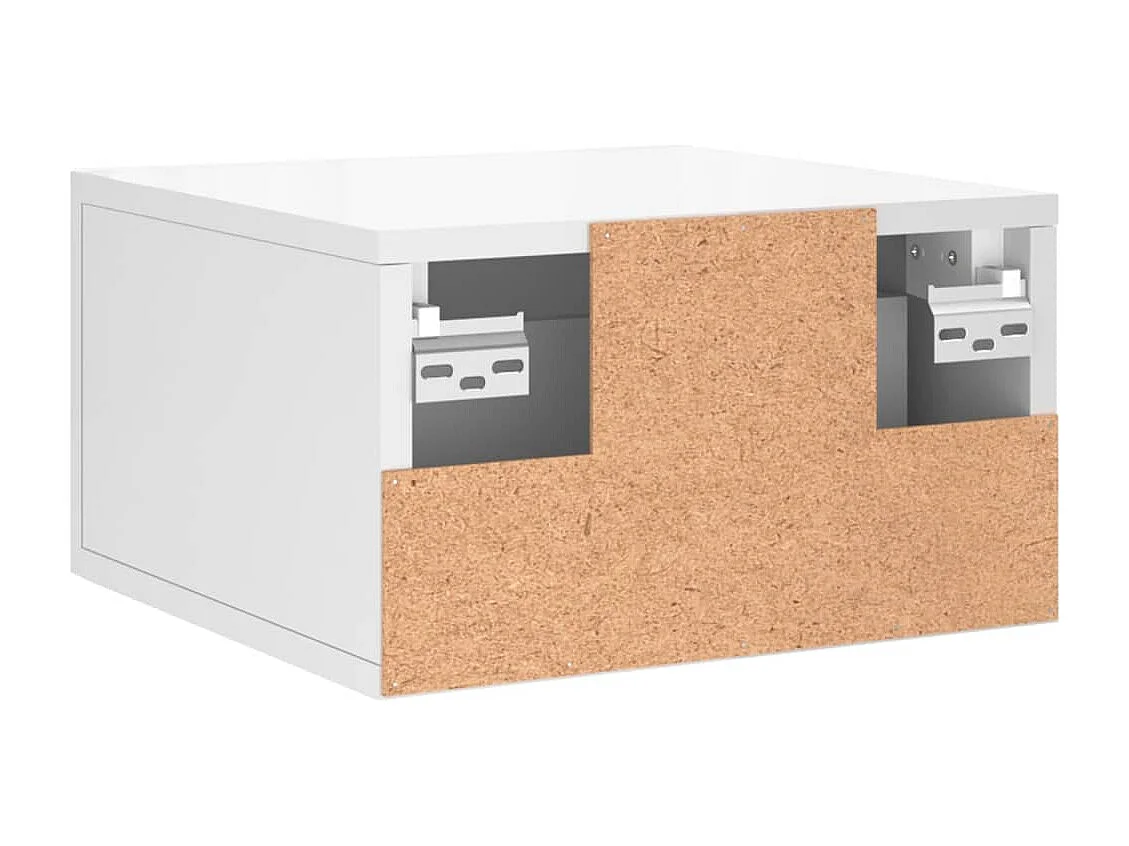 Carbon Hill  Tables de chevet murales 2 pcs blanc brillant 35x35x20 cm