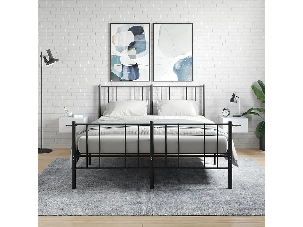 Carbon Hill  Tables de chevet murales 2 pcs blanc brillant 35x35x20 cm