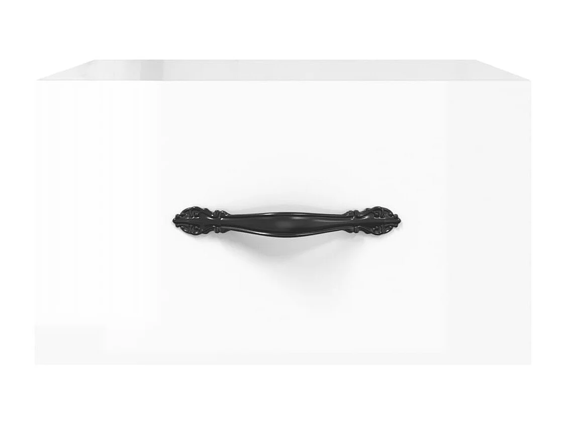 Carbon Hill  Tables de chevet murales 2 pcs blanc brillant 35x35x20 cm