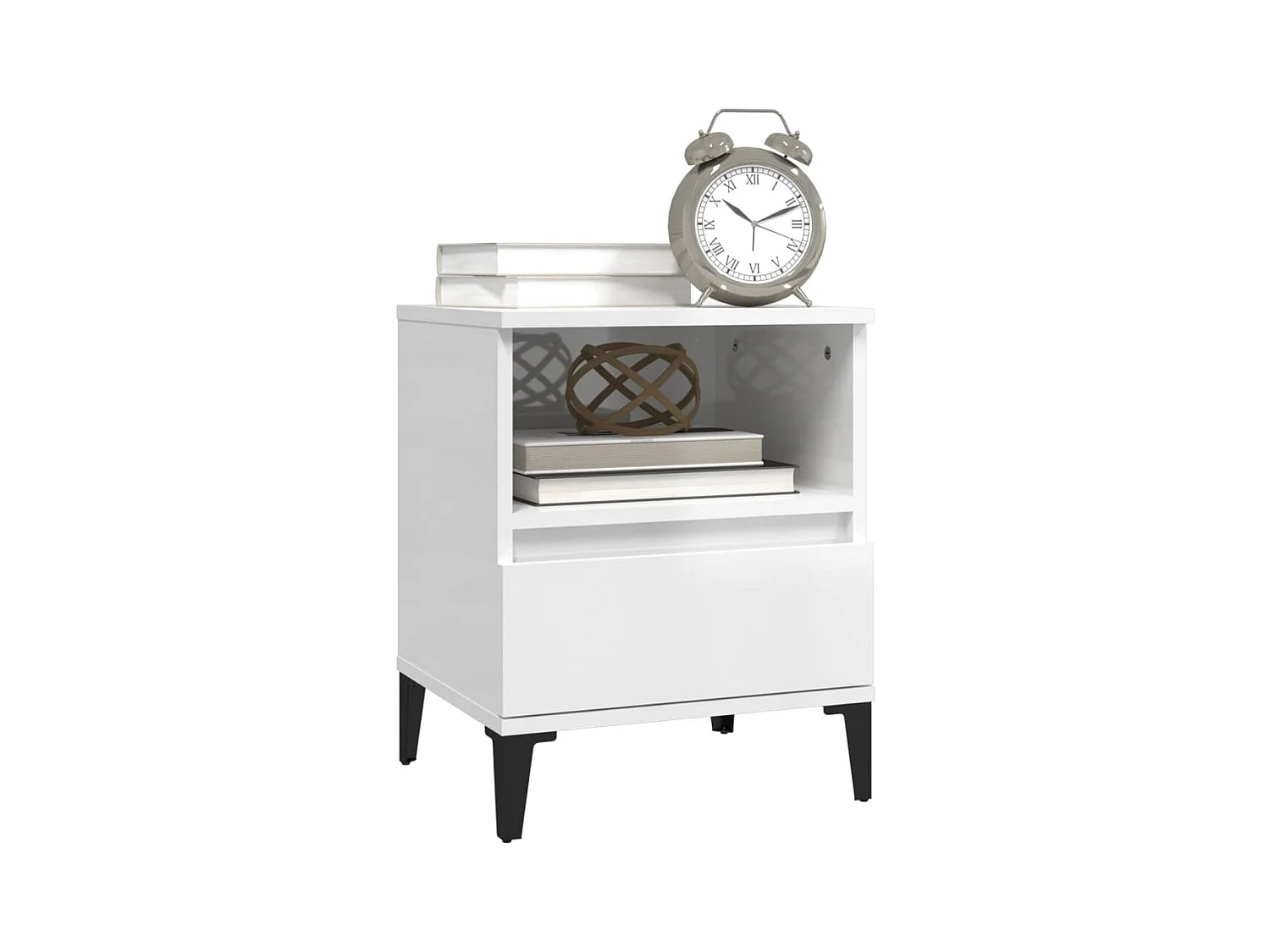 Centennial  Tables de chevet 2 pcs Blanc brillant 40x35x50 cm