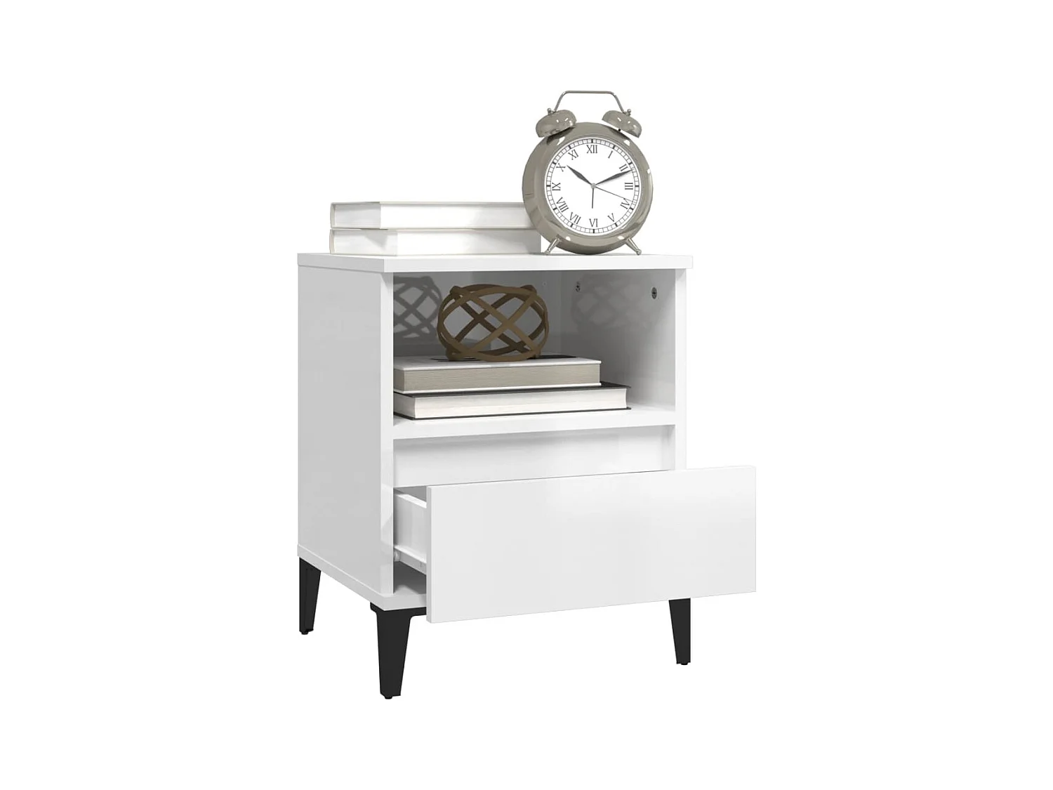 Centennial  Tables de chevet 2 pcs Blanc brillant 40x35x50 cm