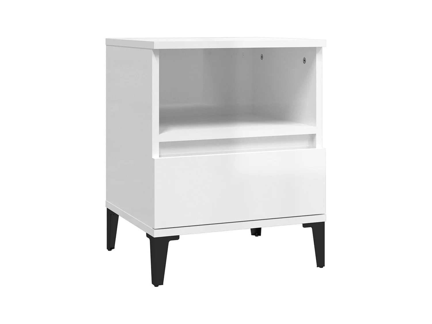 Centennial  Tables de chevet 2 pcs Blanc brillant 40x35x50 cm