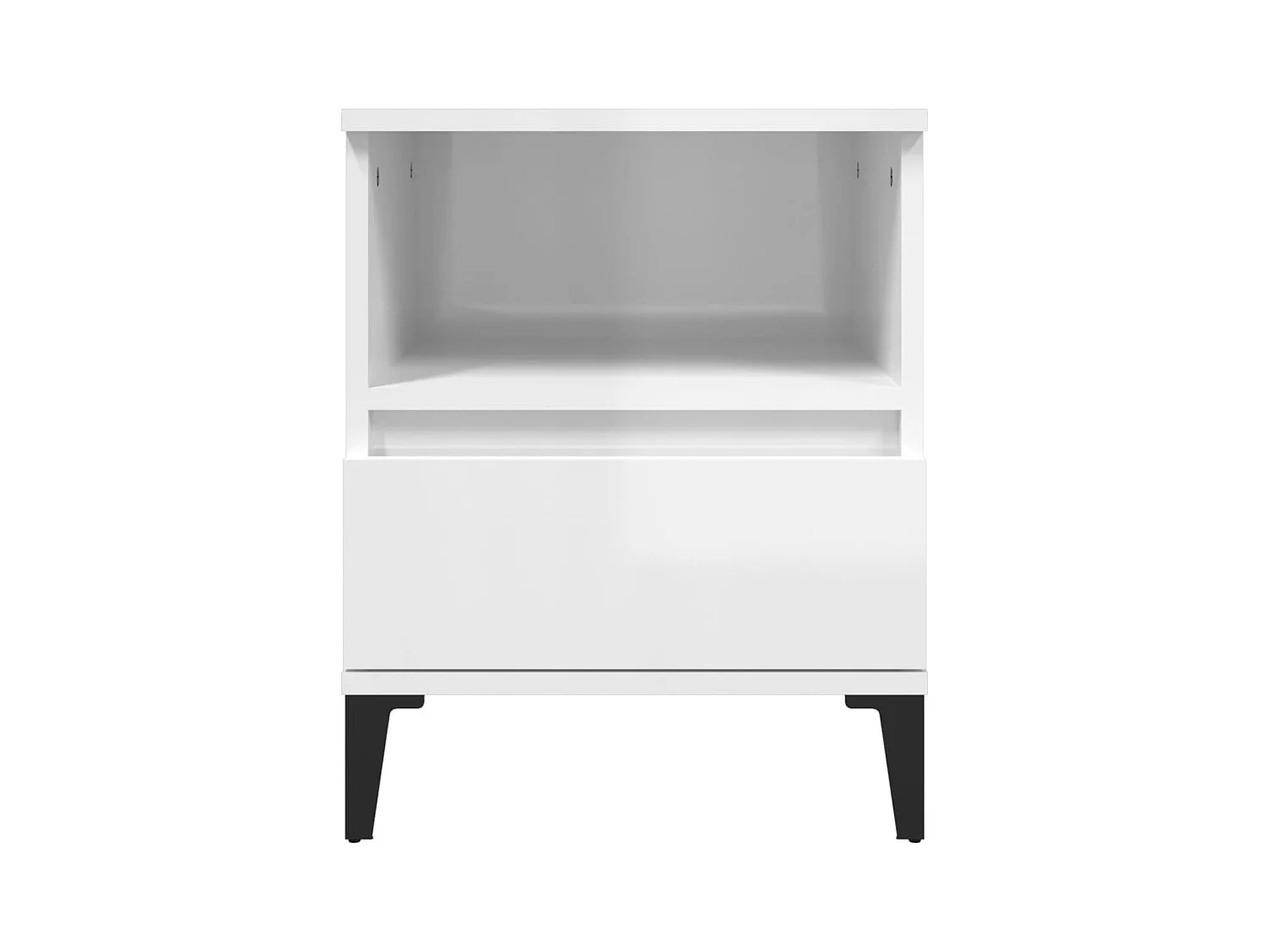 Centennial  Tables de chevet 2 pcs Blanc brillant 40x35x50 cm