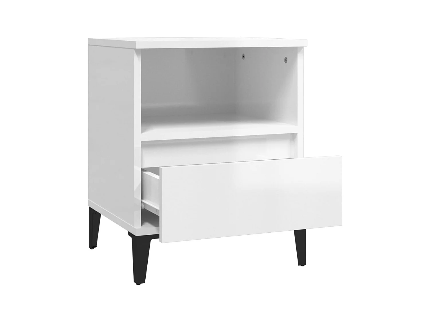 Centennial  Tables de chevet 2 pcs Blanc brillant 40x35x50 cm