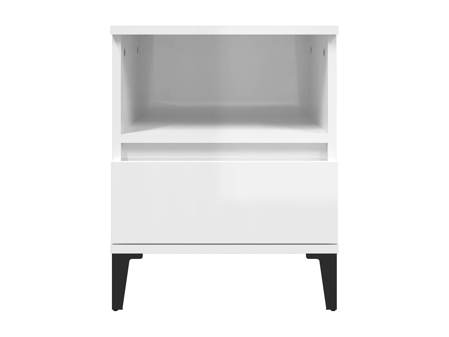 Centennial  Tables de chevet 2 pcs Blanc brillant 40x35x50 cm