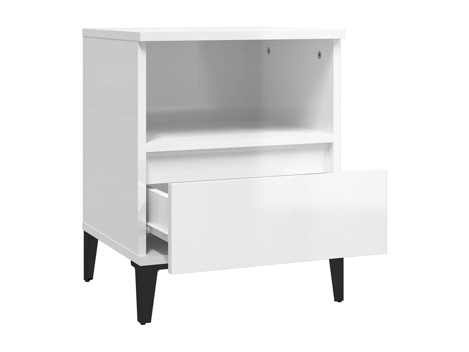 Centennial  Tables de chevet 2 pcs Blanc brillant 40x35x50 cm