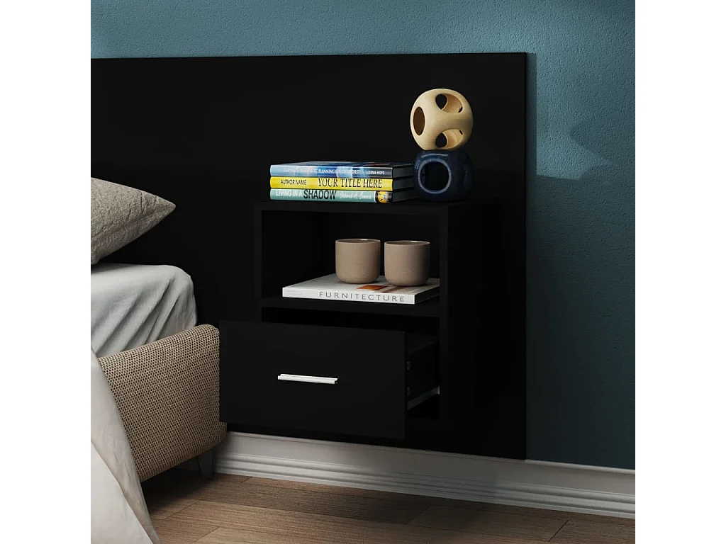 Bella Marie  Comodini a Parete 2 pz Neri