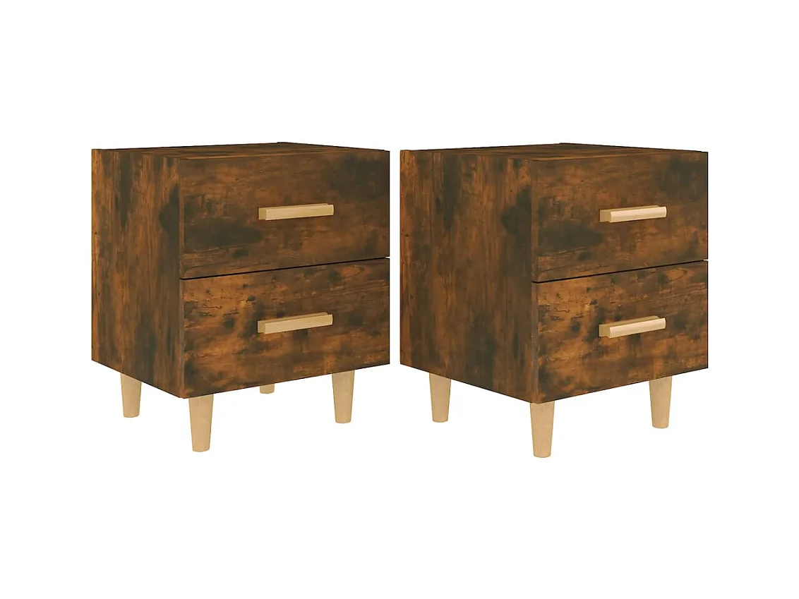 Ferrara  Tables de chevet 2 pcs Chêne fumé 40x35x47,5 cm