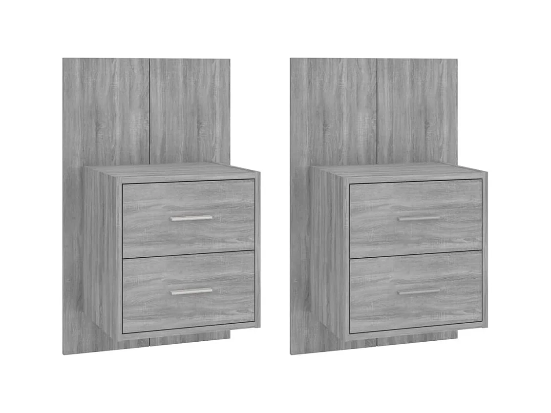 Gouda  Tables de chevet murales 2 pcs Sonoma gris