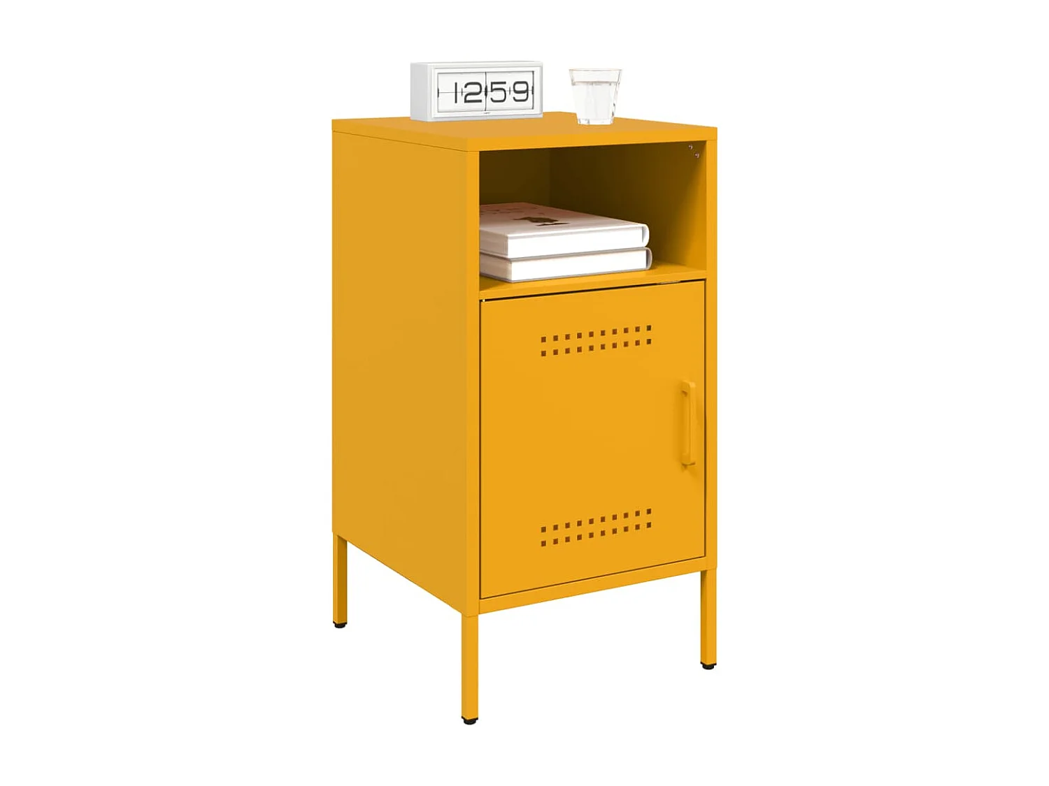 Channelview  Comodino Giallo Senape 36x39x68 cm in Acciaio