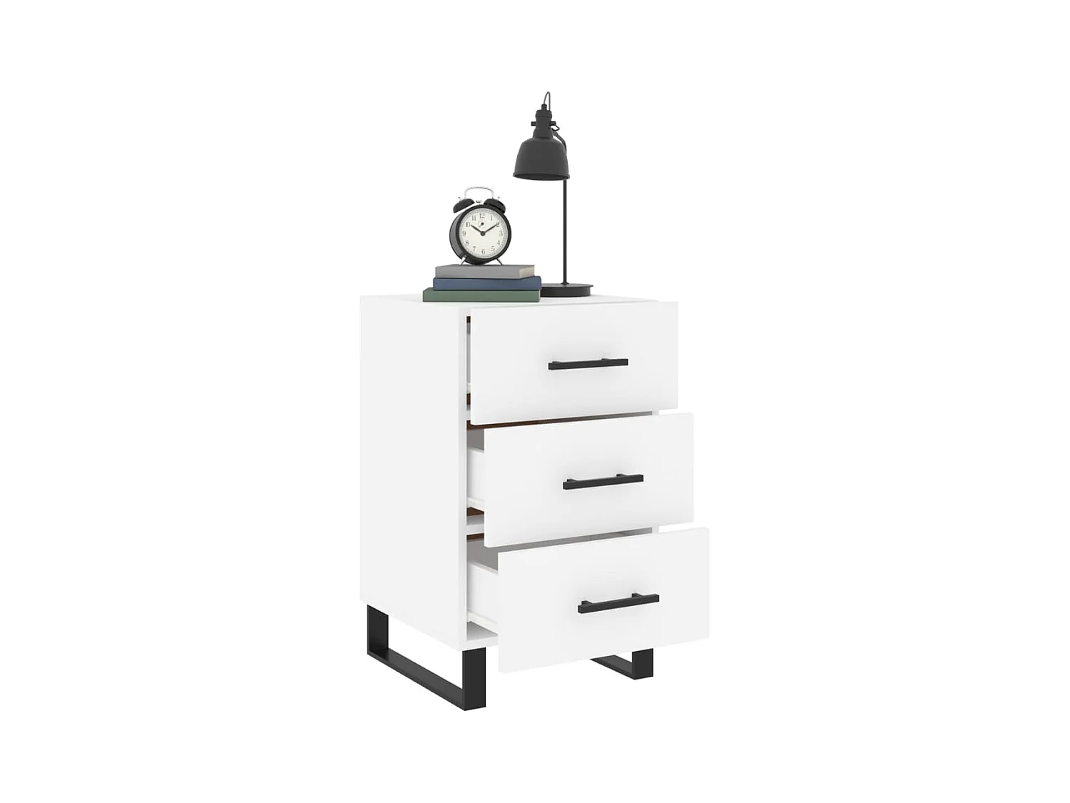 Eilven  Table de chevet blanc 40x40x66 cm bois d'ingénierie