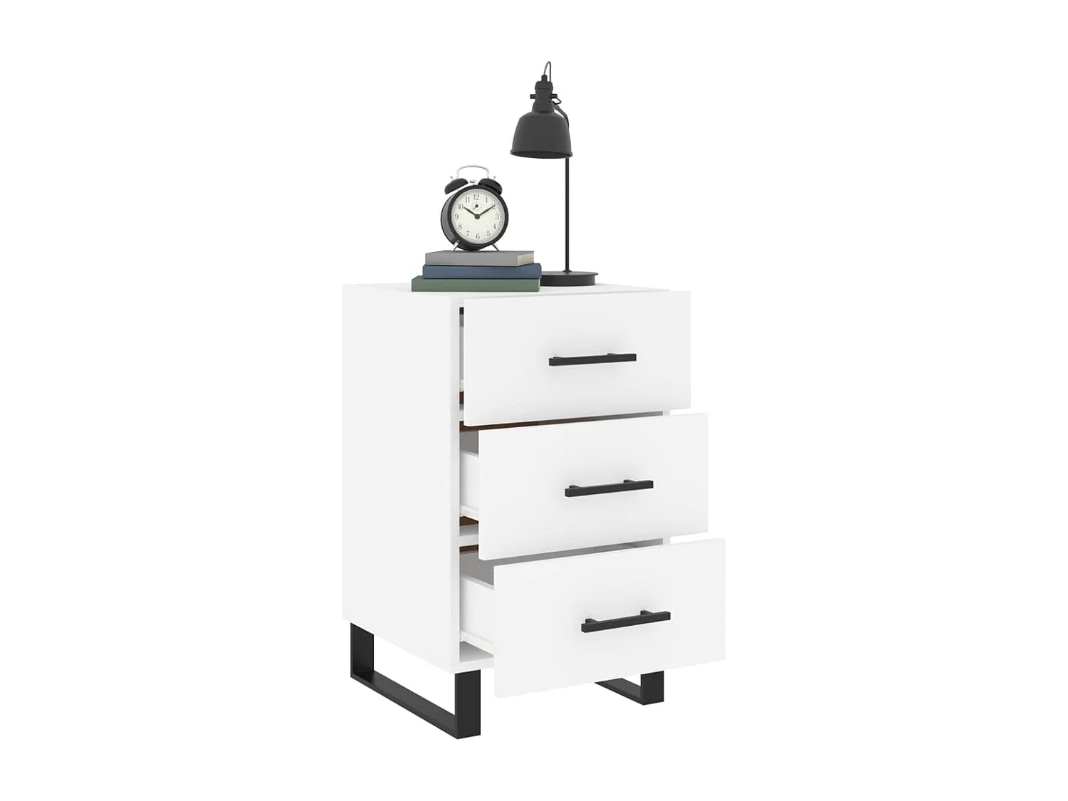 Eilven  Table de chevet blanc 40x40x66 cm bois d'ingénierie