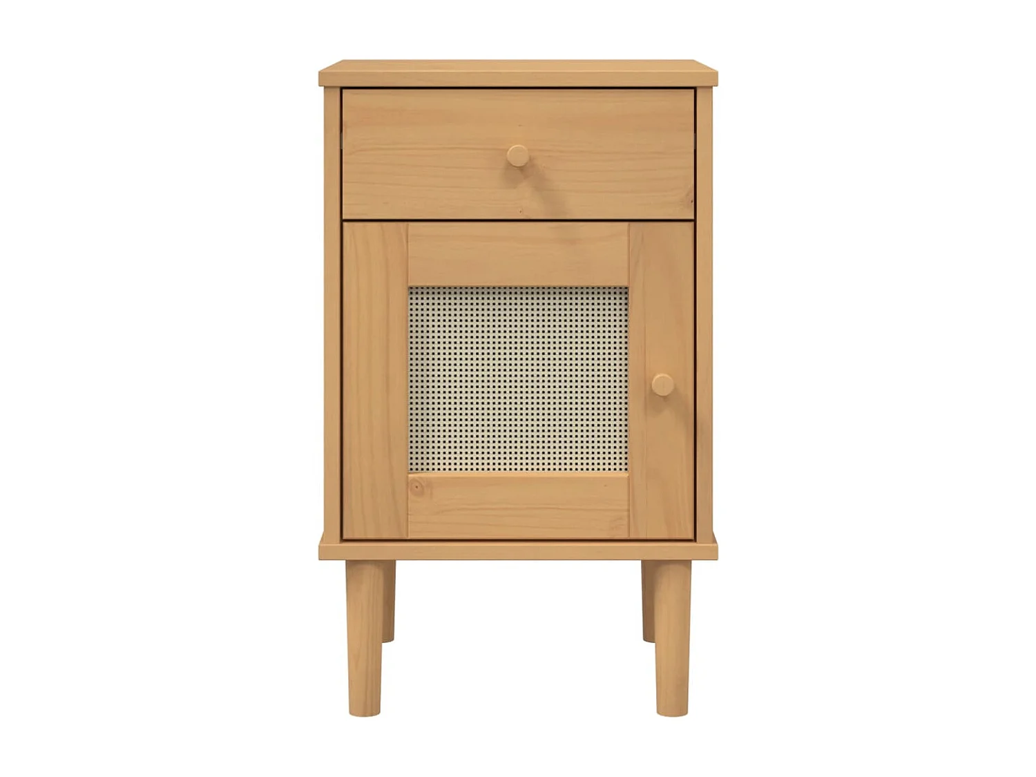 Narvik  Comodino SENJA Aspetto Rattan Marrone 40x35x65 cm in Legno Pino