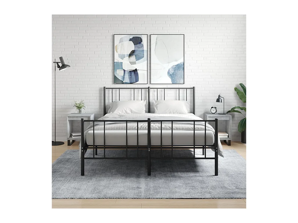 Orlando  Tables de chevet 2 pcs gris béton 40x35x50 cm bois d’ingénierie