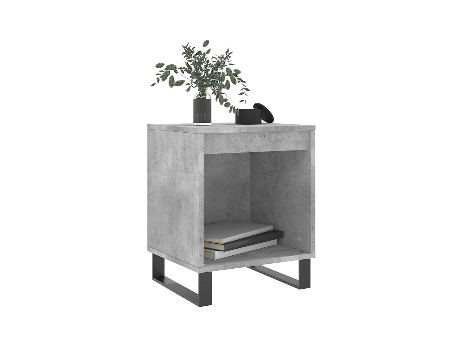 Orlando  Tables de chevet 2 pcs gris béton 40x35x50 cm bois d’ingénierie