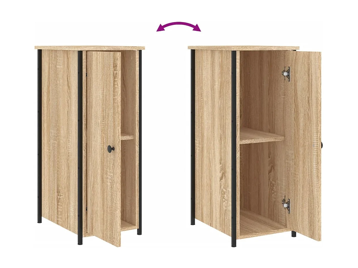 Kearney  Comodino Rovere Sonoma 32x42x80 cm in Legno Multistrato