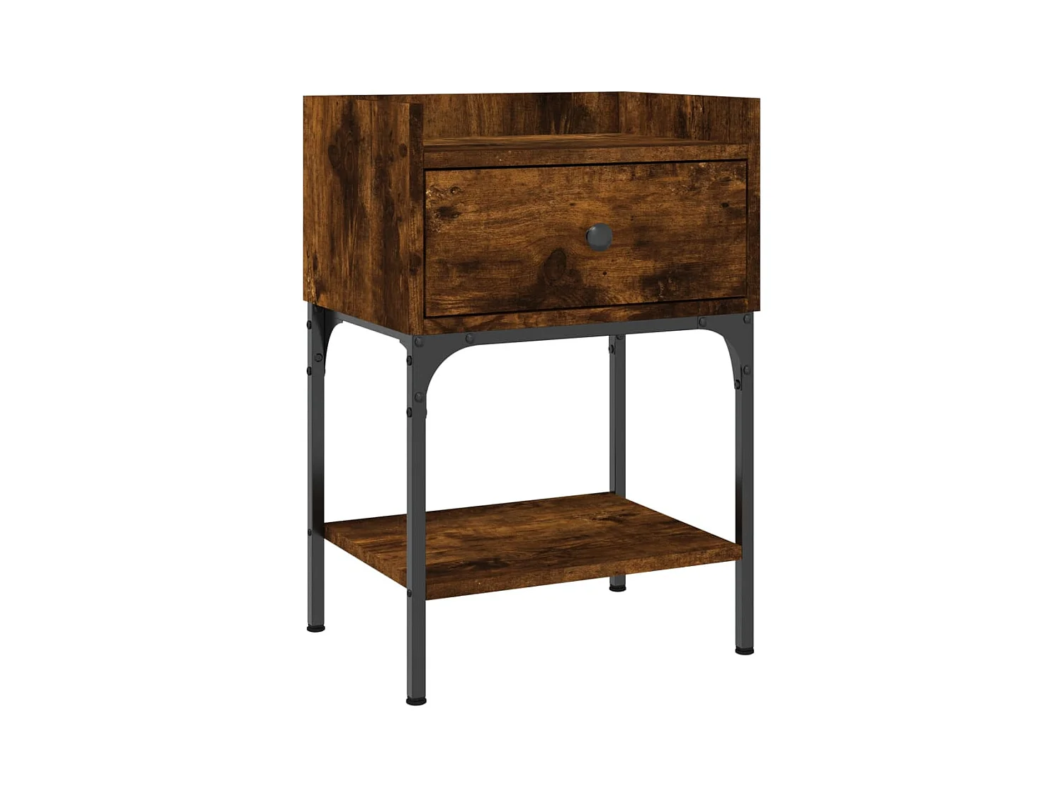 Charlie  Table de chevet chêne fumé 40,5x31x60 cm bois d'ingénierie