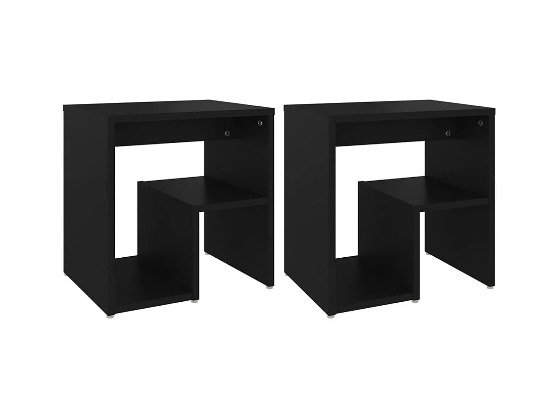 Ouderkerk aan den IJssel  Tables de chevet 2 pcs noir 40x30x40 cm bois d'ingénierie