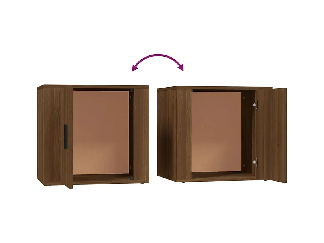 Quinty  Tables de chevet 2 pcs Chêne marron 50x39x47 cm