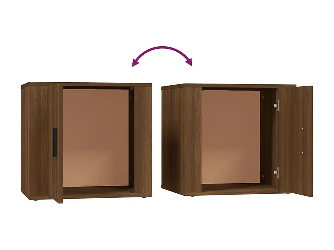 Quinty  Tables de chevet 2 pcs Chêne marron 50x39x47 cm