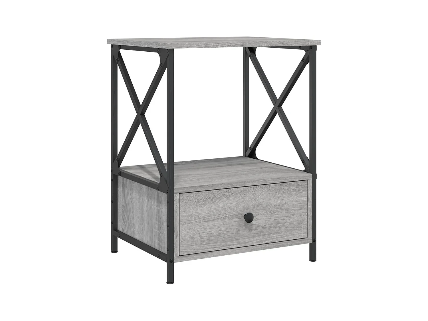 Hilda  Table de chevet sonoma gris 50x41x65 cm bois d'ingénierie