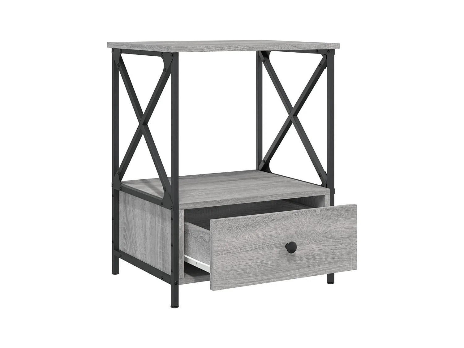 Hilda  Table de chevet sonoma gris 50x41x65 cm bois d'ingénierie