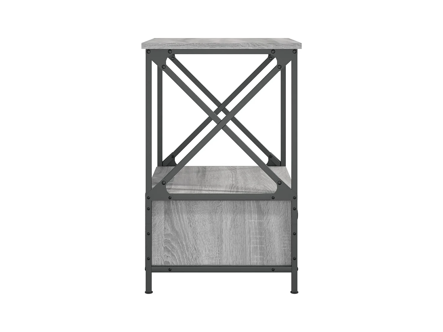 Hilda  Table de chevet sonoma gris 50x41x65 cm bois d'ingénierie