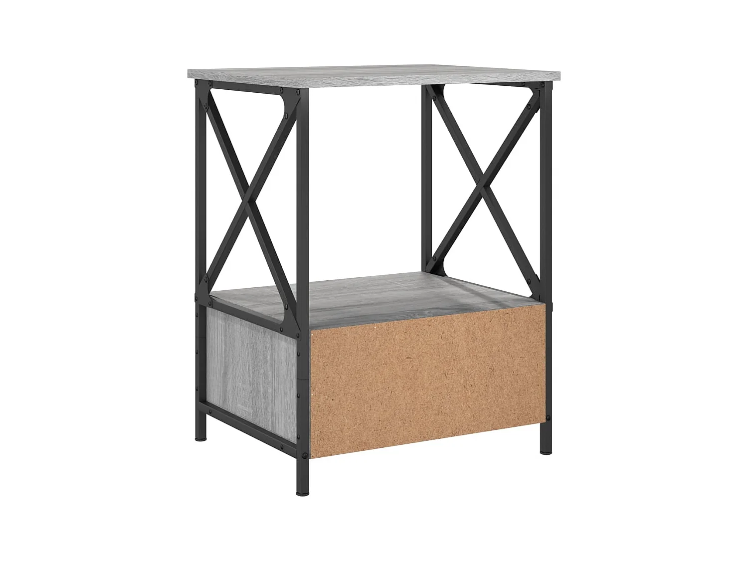 Hilda  Table de chevet sonoma gris 50x41x65 cm bois d'ingénierie