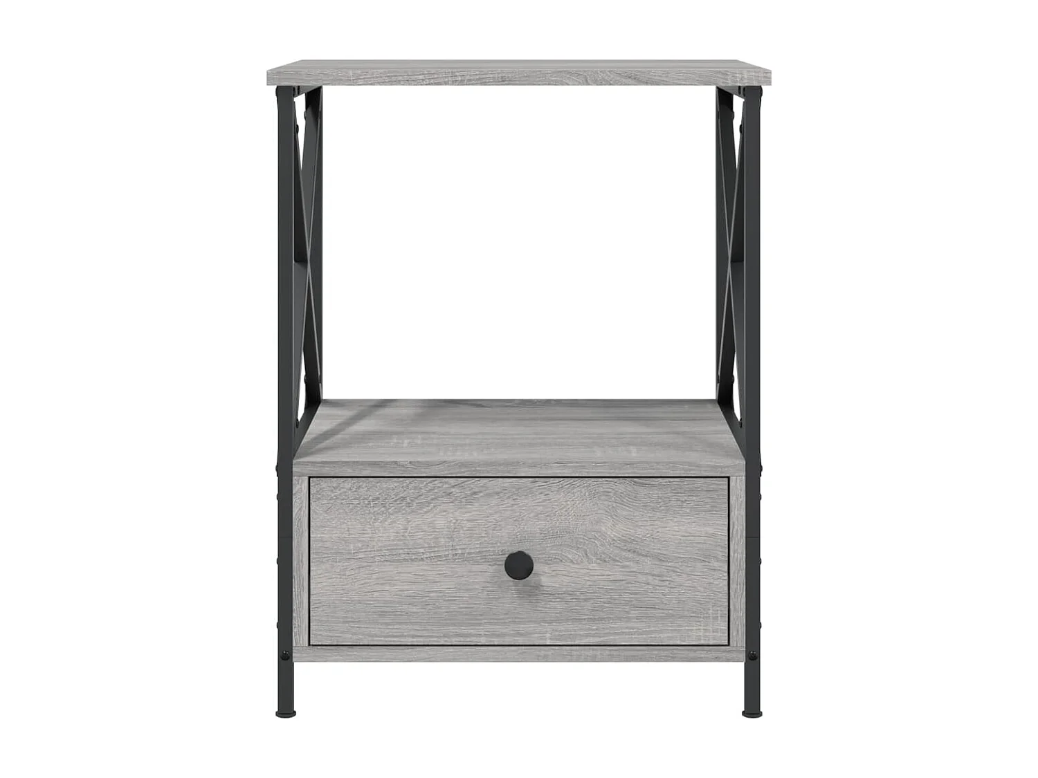 Hilda  Comodino Grigio Sonoma 50x41x65 cm in Legno Multistrato