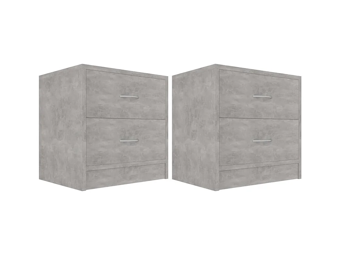 Wytse  Tables de chevet 2 pcs Gris béton 40x30x40 cm Bois d'ingénierie