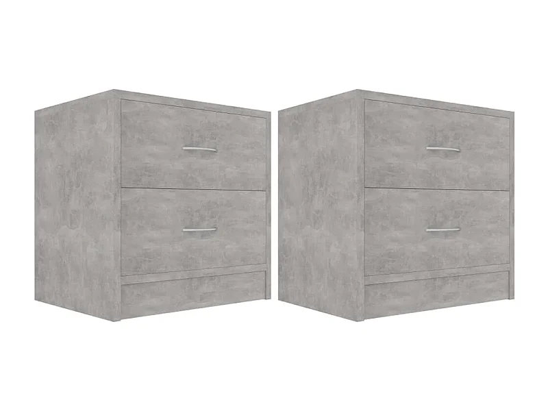Wytse  Tables de chevet 2 pcs Gris béton 40x30x40 cm Bois d'ingénierie