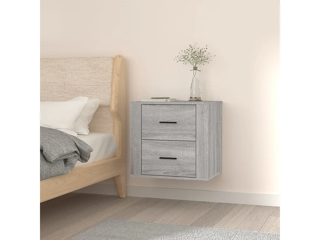 Goshen  Table de chevet murale Sonoma gris 50x36x47 cm