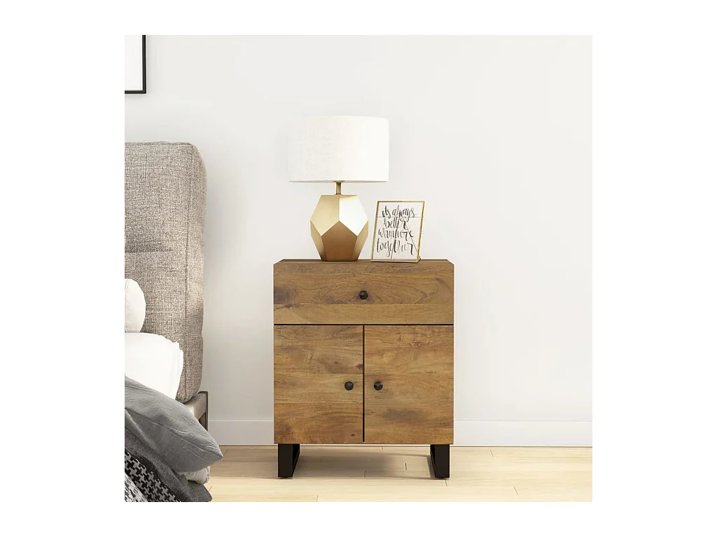 Bondy  Table de chevet 50x33x60 cm Bois de manguier et d'ingénierie