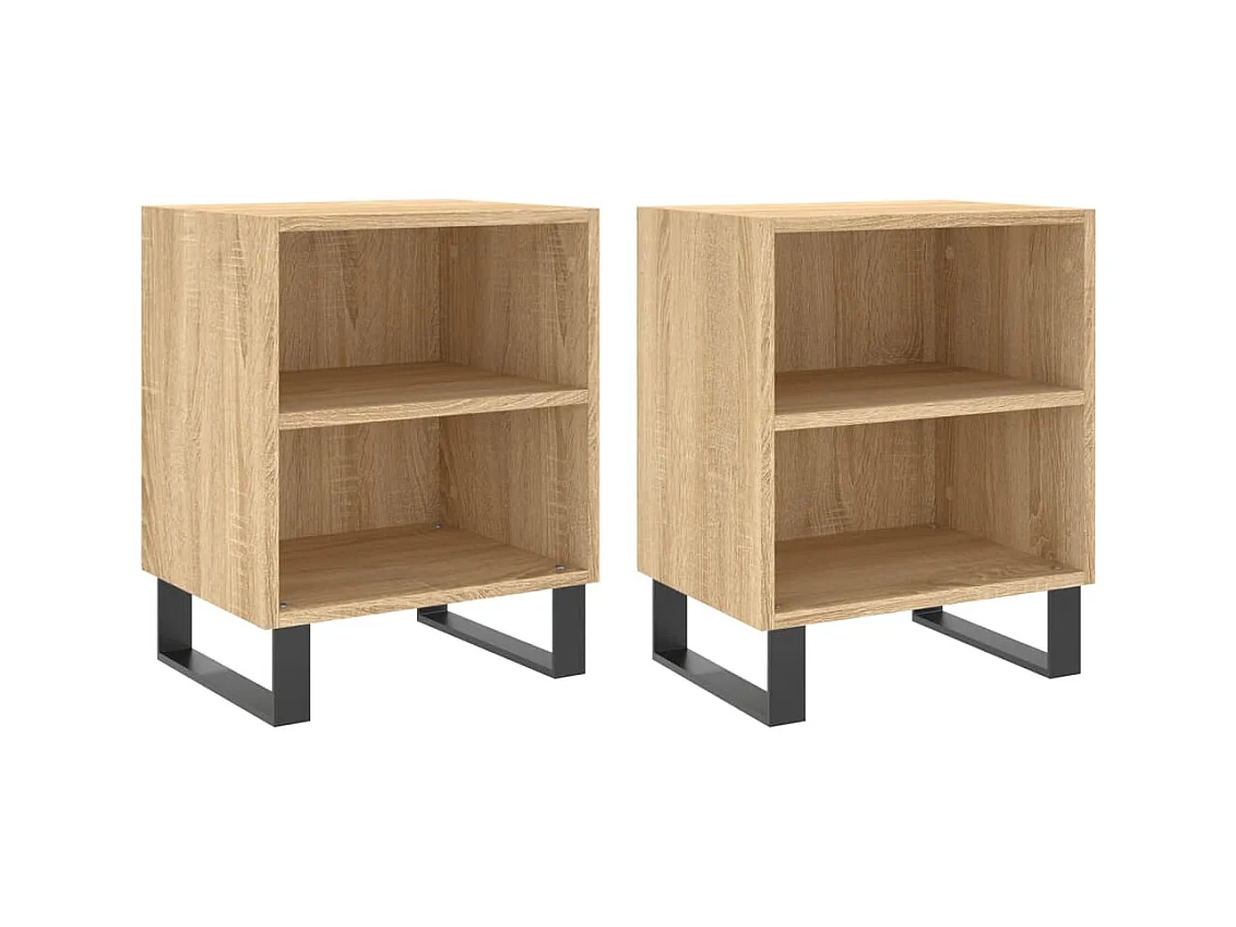 Tuncay  Tables de chevet 2pcs chêne sonoma 40x30x50cm bois d'ingénierie