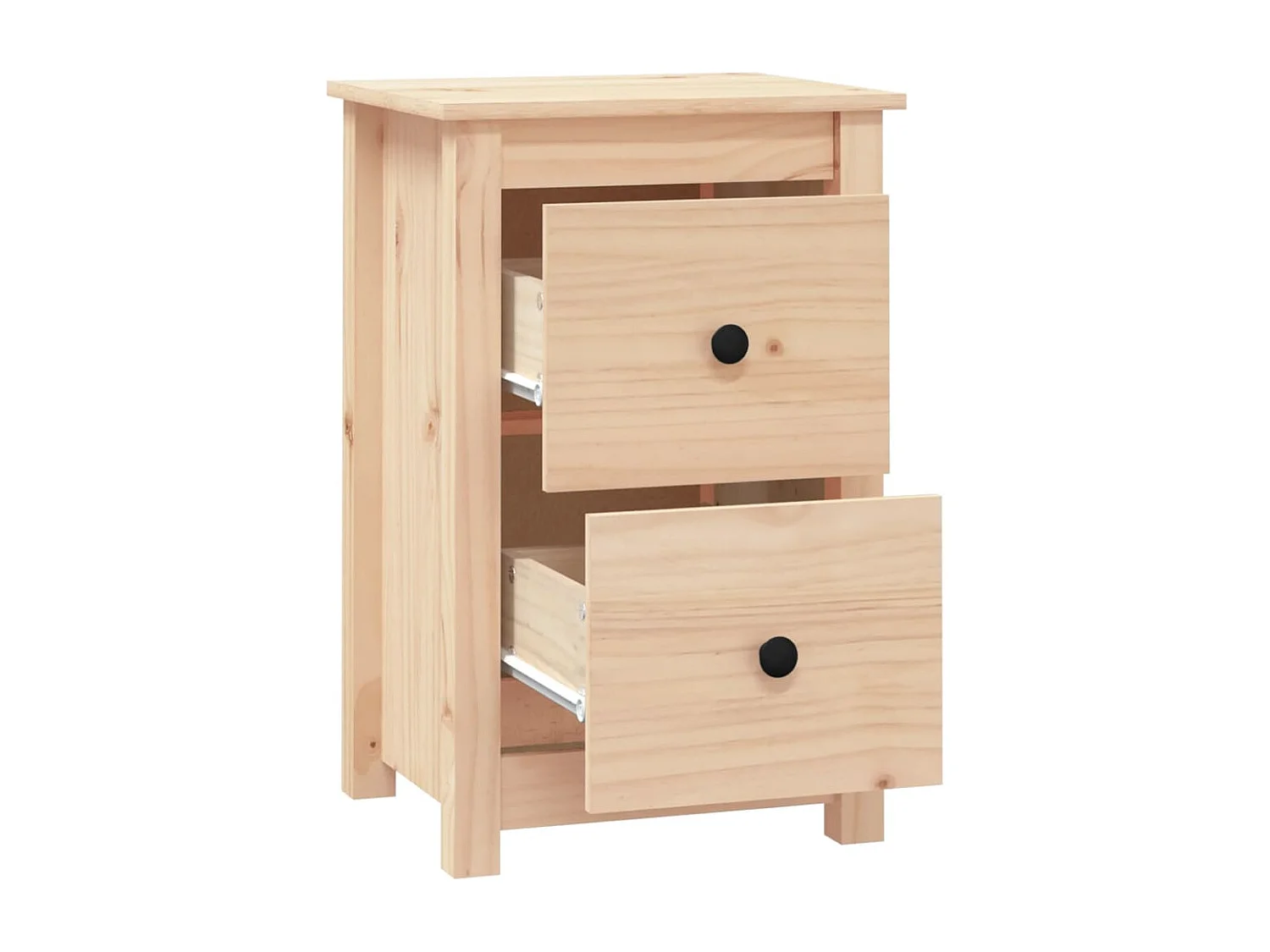 Rida  Comodino 40x35x61,5 cm in Legno Massello di Pino