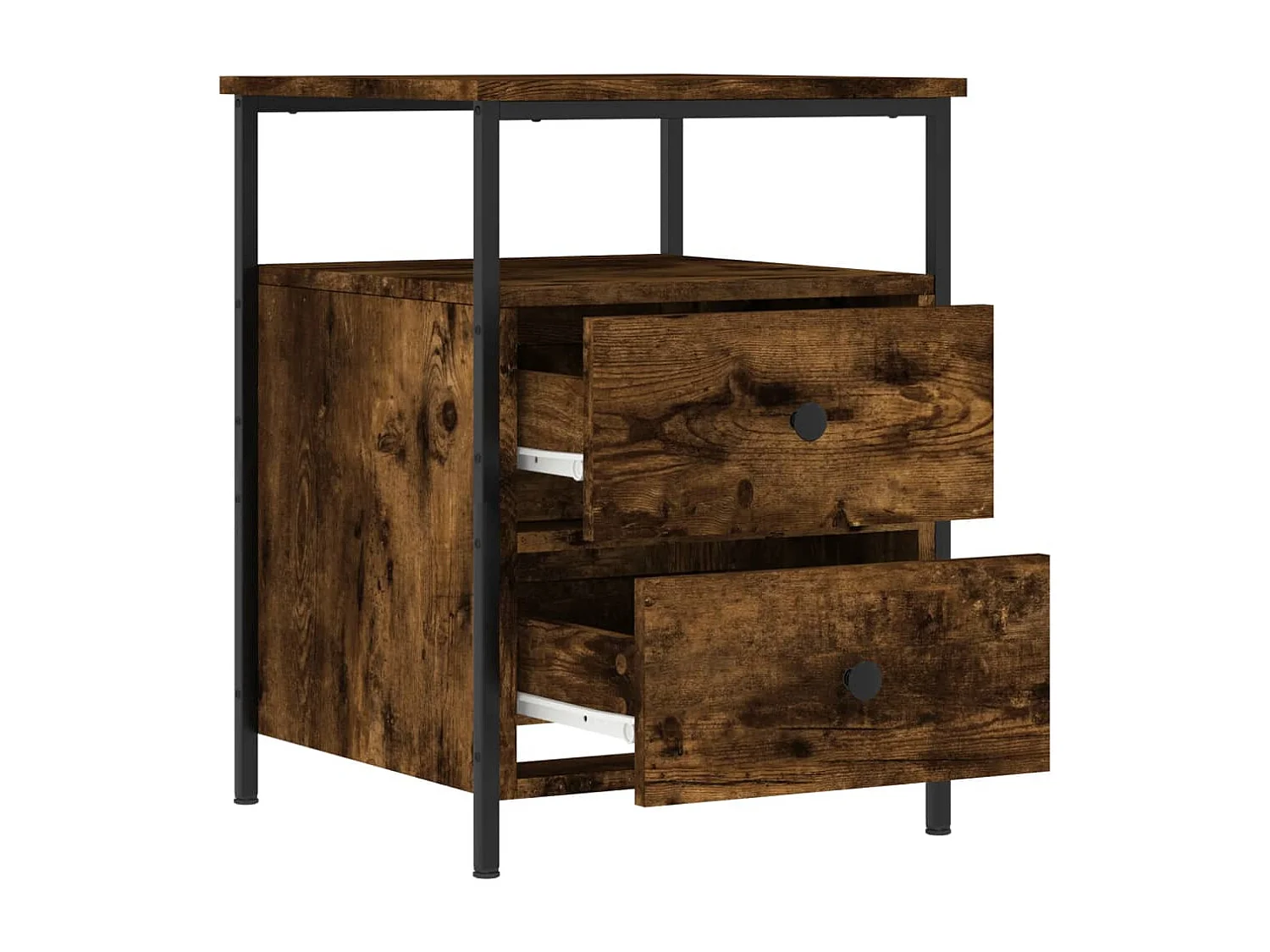 Janora  Table de chevet chêne fumé 44x45x60 cm bois d'ingénierie