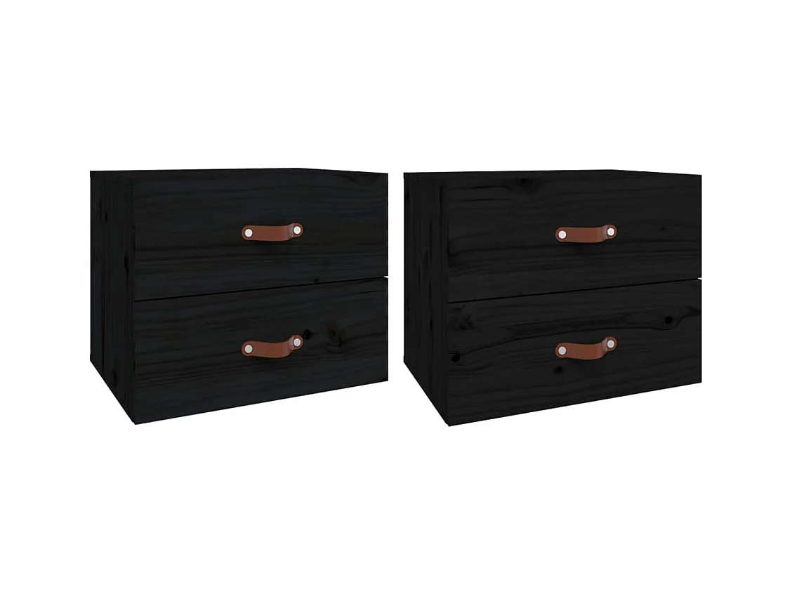 Elmont  Tables de chevet murales 2 pcs Noir 50x36x40 cm