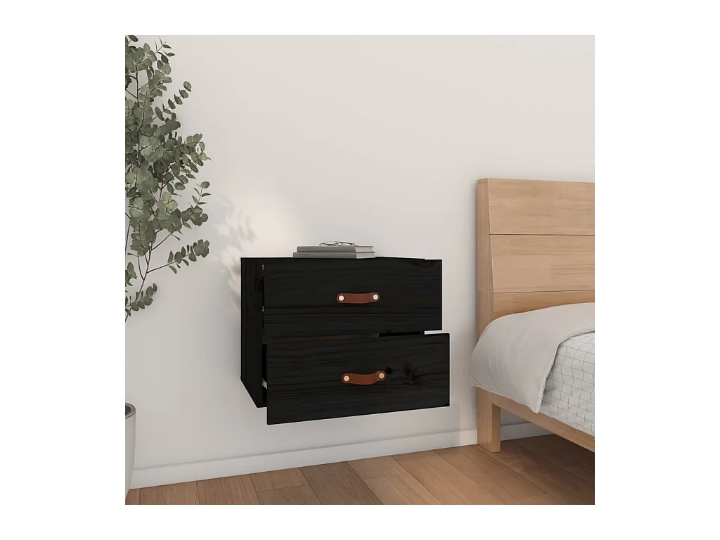 Elmont  Tables de chevet murales 2 pcs Noir 50x36x40 cm