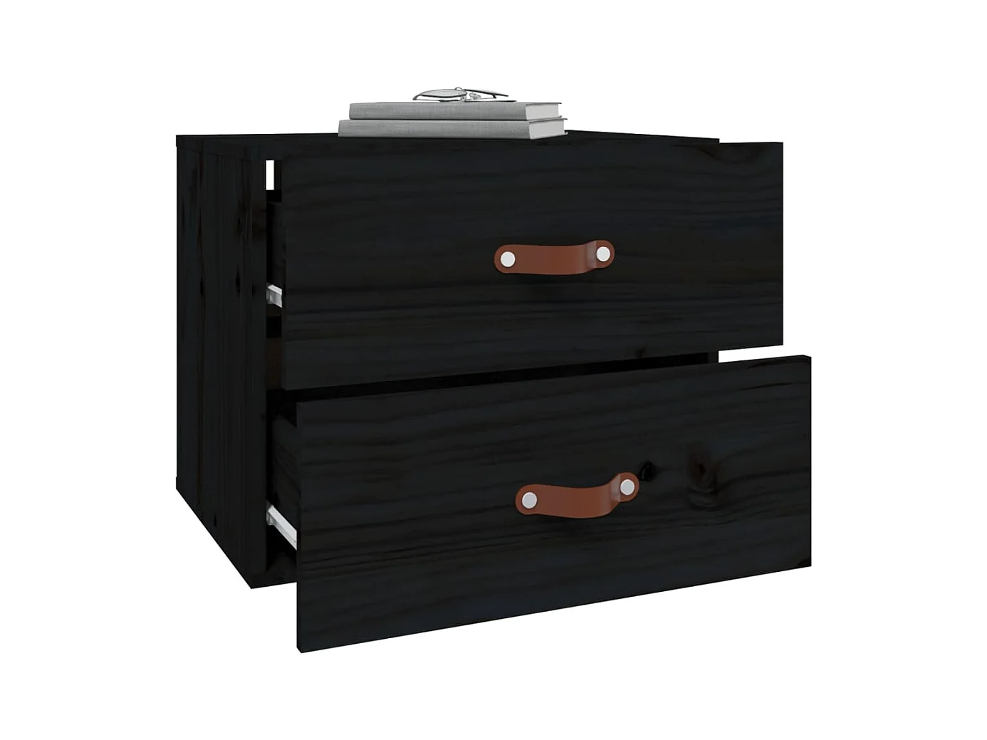 Elmont  Tables de chevet murales 2 pcs Noir 50x36x40 cm