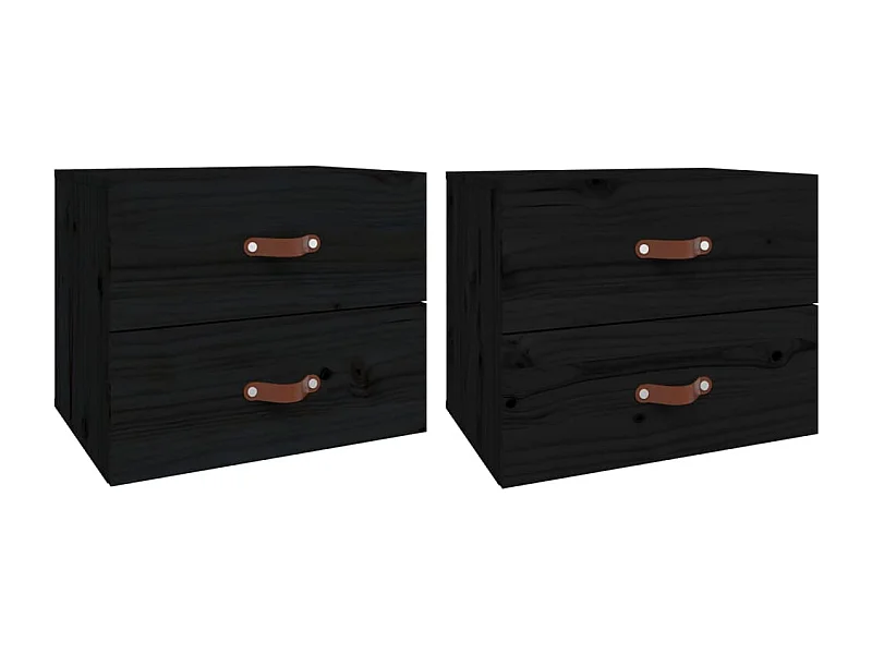 Elmont  Tables de chevet murales 2 pcs Noir 50x36x40 cm