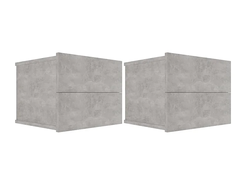 Ylöjärvi  Tables de chevet 2 pcs Gris béton 40x30x30 cm Bois ingénierie