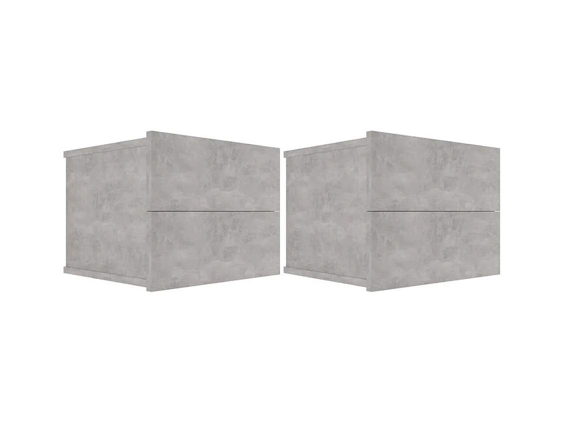 Ylöjärvi  Tables de chevet 2 pcs Gris béton 40x30x30 cm Bois ingénierie
